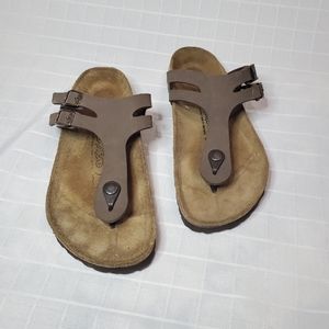 Birkenstock Gizeh mocha thong sandal L8 M 6